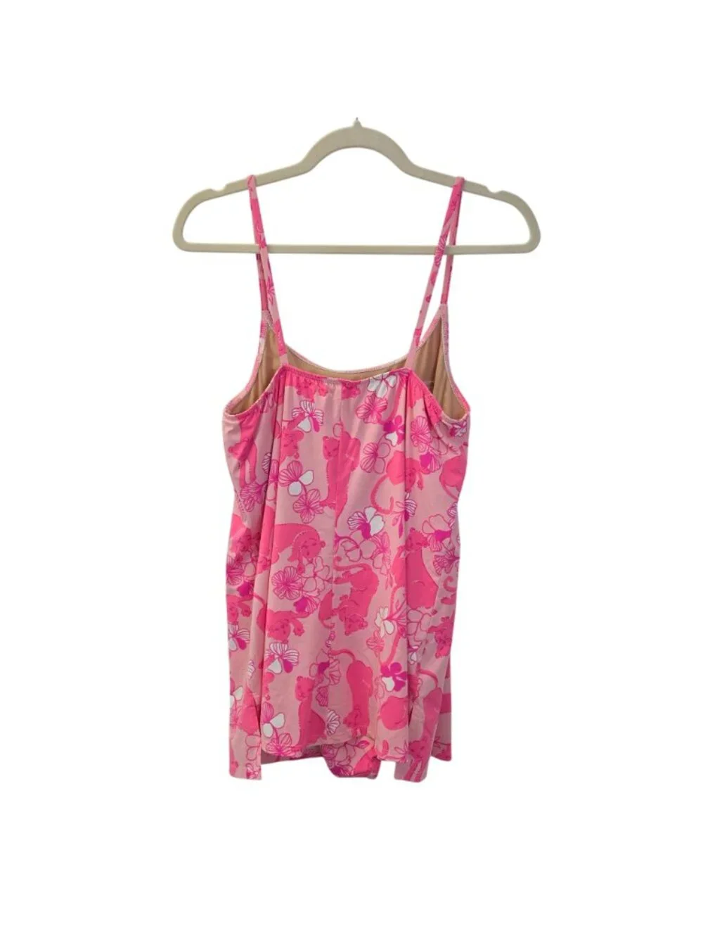 Lilly Pulitzer Grrranium Bermuda Pink Panther One Piece Swimsuit Dress Size 10